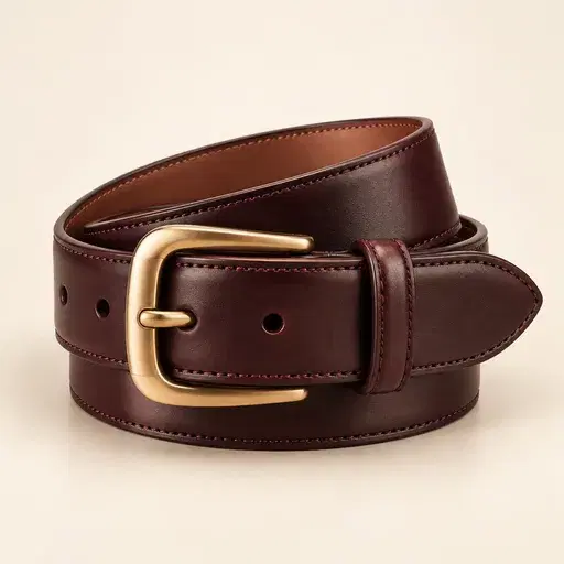 Sculptural premium leather belt